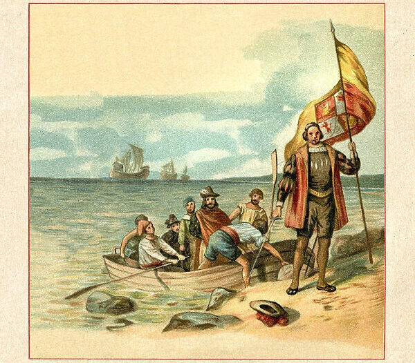 Columbus ขึ้นฝั่งทวีปอเมริกา